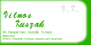 vilmos kuszak business card