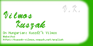 vilmos kuszak business card